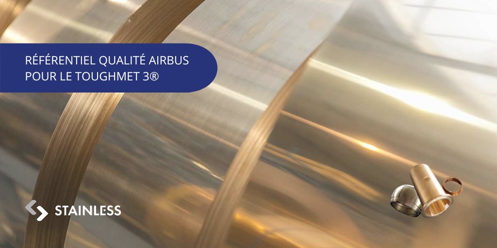STAINLESS_Group's tweet photo. STAINLESS maintains its quality standard as @Airbus #Toughmet 3® supplier. Toughmet3® is a beryllium-free #copper-#nickel-tin alloy with exceptional hardness, strength and machinability. He is developed by our partner @MaterionCorp.

#aeronautics #alloy #airbus #aerospace https://t.co/Y5rSWsfJP0