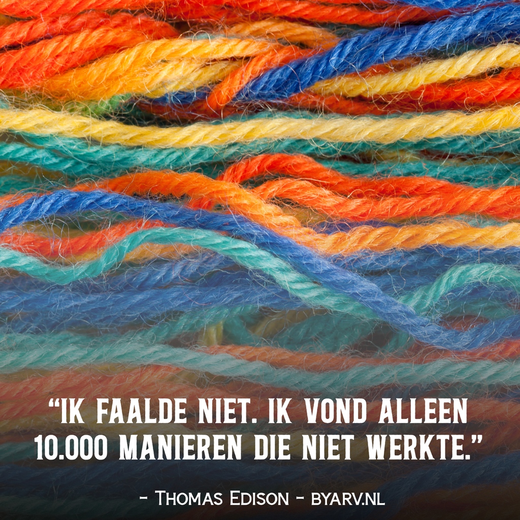 Thomas Edison zei. "Ik faalde niet. Ik vond alleen 10.000 manieren die niet werkte."

Meer inspirerende quotes vind je in het gratis boekje van Zig Ziglar te downloaden op de website.

#quote #edison #mindset #quotes