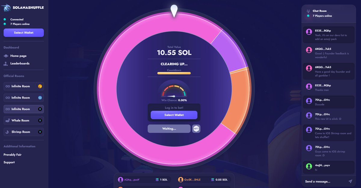 ChrisFIR's tweet photo. WOW!
The new https://t.co/QqftxRlACo UI by @immortalsSOL looks absolutely sick! Go check it out guys!
#sol #solana #shuffle #sonalanft #casino https://t.co/chEXzLoe9x