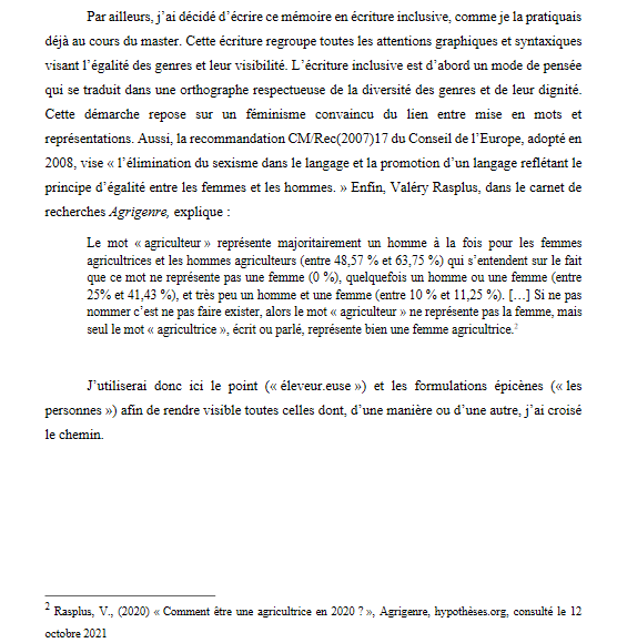 AgriGenre's tweet image. Quand une masterante présente son mémoire de M2 (Développement Agricole &amp;amp; Politiques Économiques, @SorbonneParis1) en expliquant pourquoi elle va utiliser l'écriture inclusive pour visibiliser les #agricultrices/#éleveuses et prendre référence sur #AgriGenre 🤗 #EgalitéHommeFemme