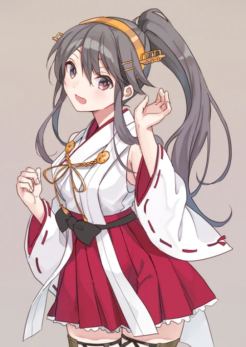 お題箱から、ポーニーテール榛名改二 #艦これ 