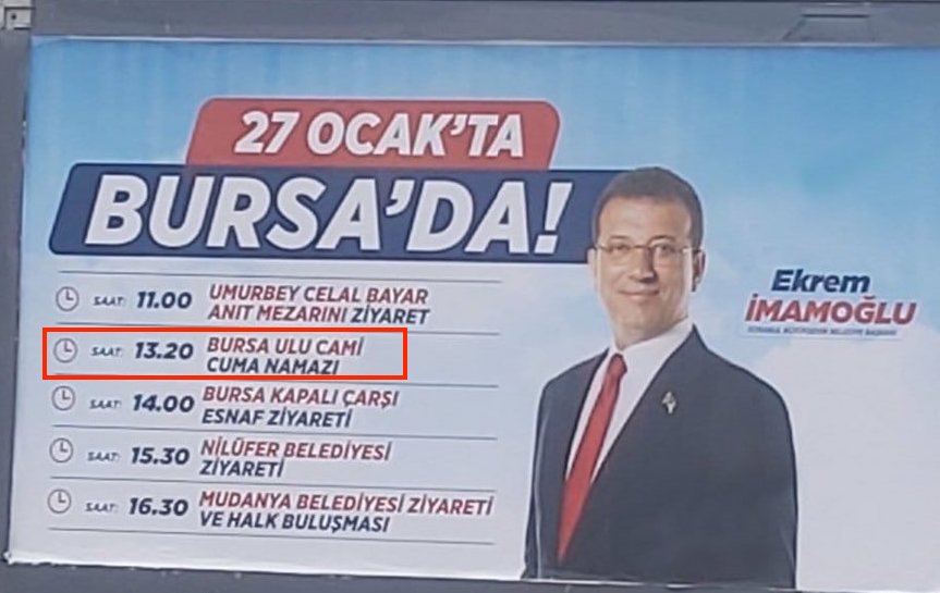 ❗️ŞEYTANIN aklına gelmez ŞEYTANIN!
İBB'deki Müslüman personelin Cuma Namazı kılmasını engellemek için özellikle Cuma gününe özellikle Cuma namazı saatine
▶️ZORUNLU LGBT EĞİTİMİ koyan
''Benim dedem de babam da camiye gizli saklı giderdi kimse de görmezdi' diyen
❗️ZAVALLI RİYAKAR!
