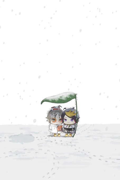 お題箱より 寒がりのミスタ&amp;シュぱぺ寒がりというか普通に寒い環境に置かれていますね…#MystaArt #YaminoArt 