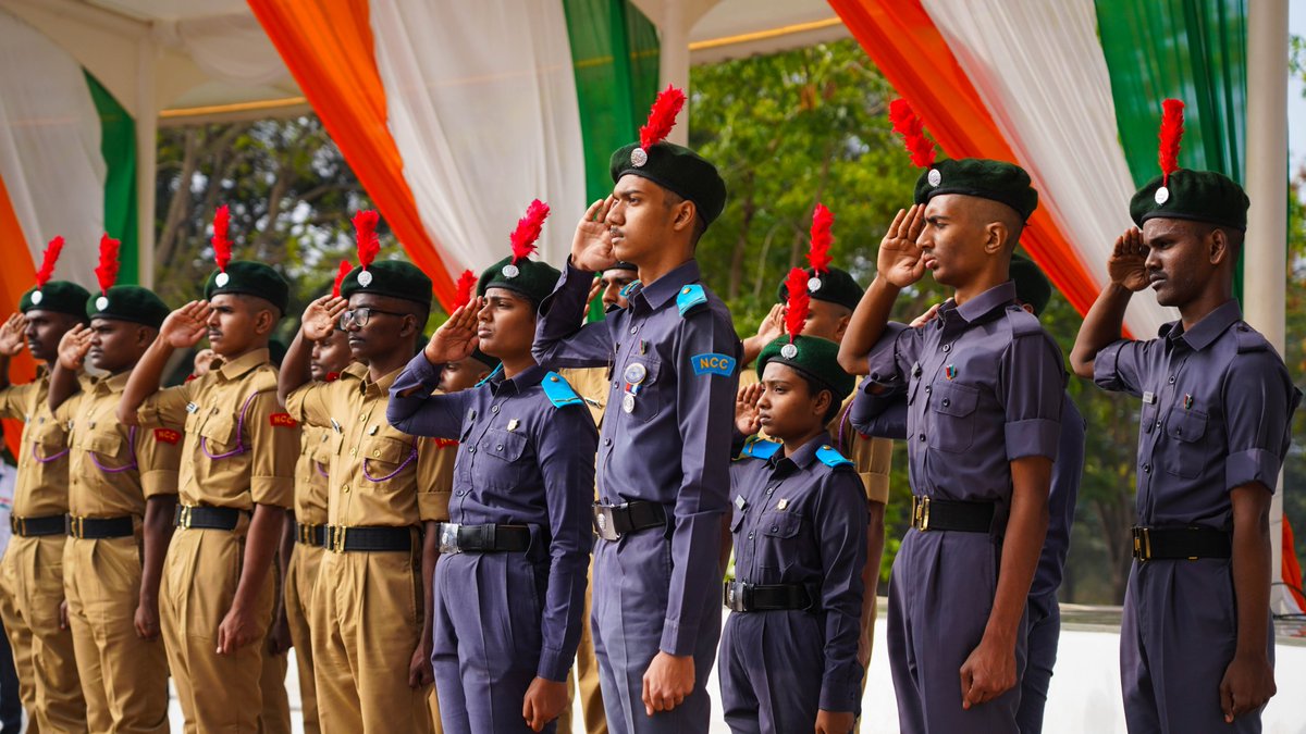 KCTOfficial's tweet photo. The 74th Republic Day celebrations started at #KumaraguruInstitutions with the hoisting of the tricolor at The Orb by Shri Shankar Vanavarayar, Joint Correspondent, Kumaraguru Institutions.
#republicday #republicday #nccrepublicdayparade #nccparade #74thRepublicDay2023 https://t.co/o3icYvOuk0
