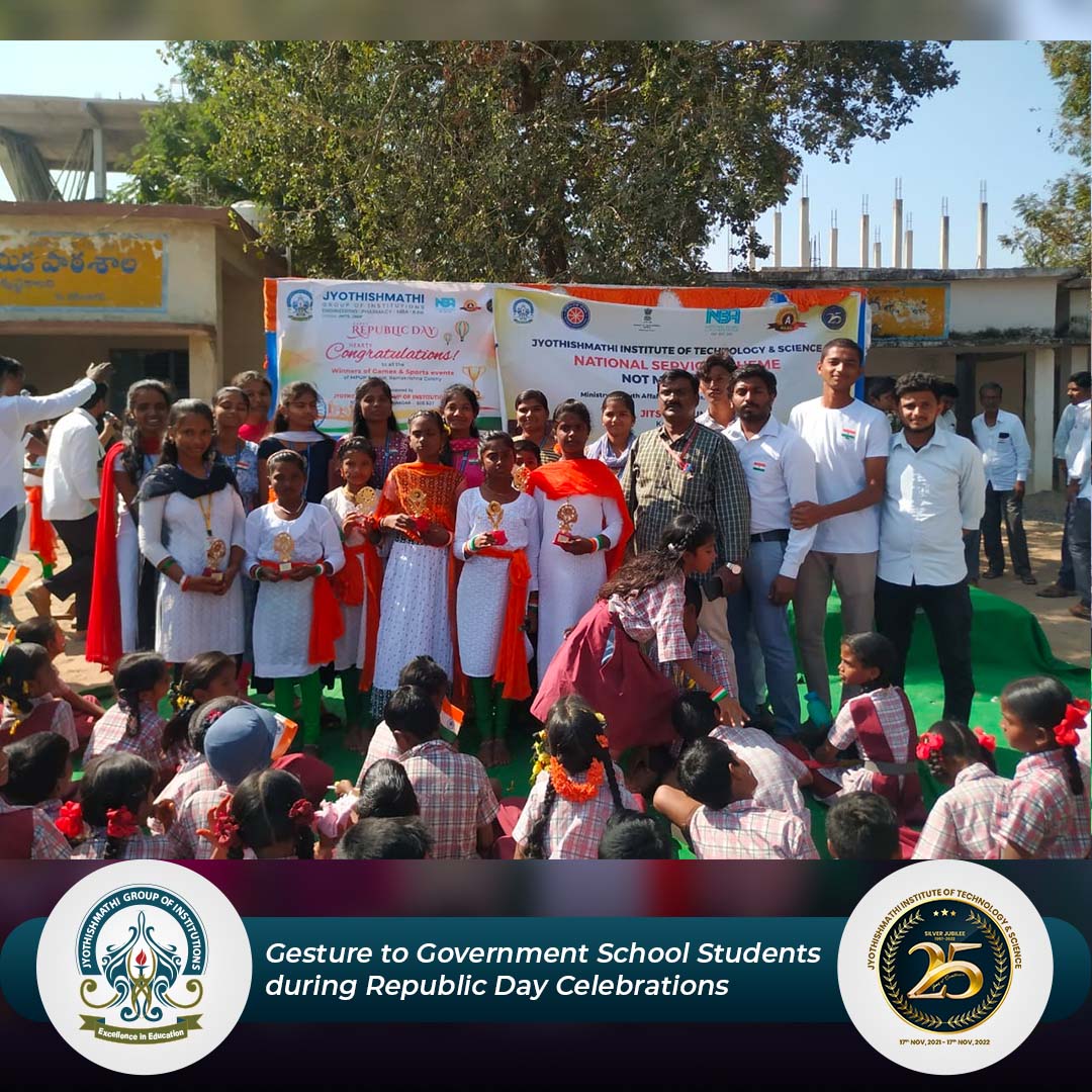 JITS_KNR's tweet photo. JITS NSS unit celebrated the 74th Republic Day with a difference by distributing prizes to participants of various competitions in MPUP School in Ramakrishna colony Thimmapur 26th Jan 2023
#Gesture #RepublicDayCelebrations #JITSNSSUnit #Celebrations #Prizes #RepublicDay #NSSUnit https://t.co/OJ6FSzDoEw