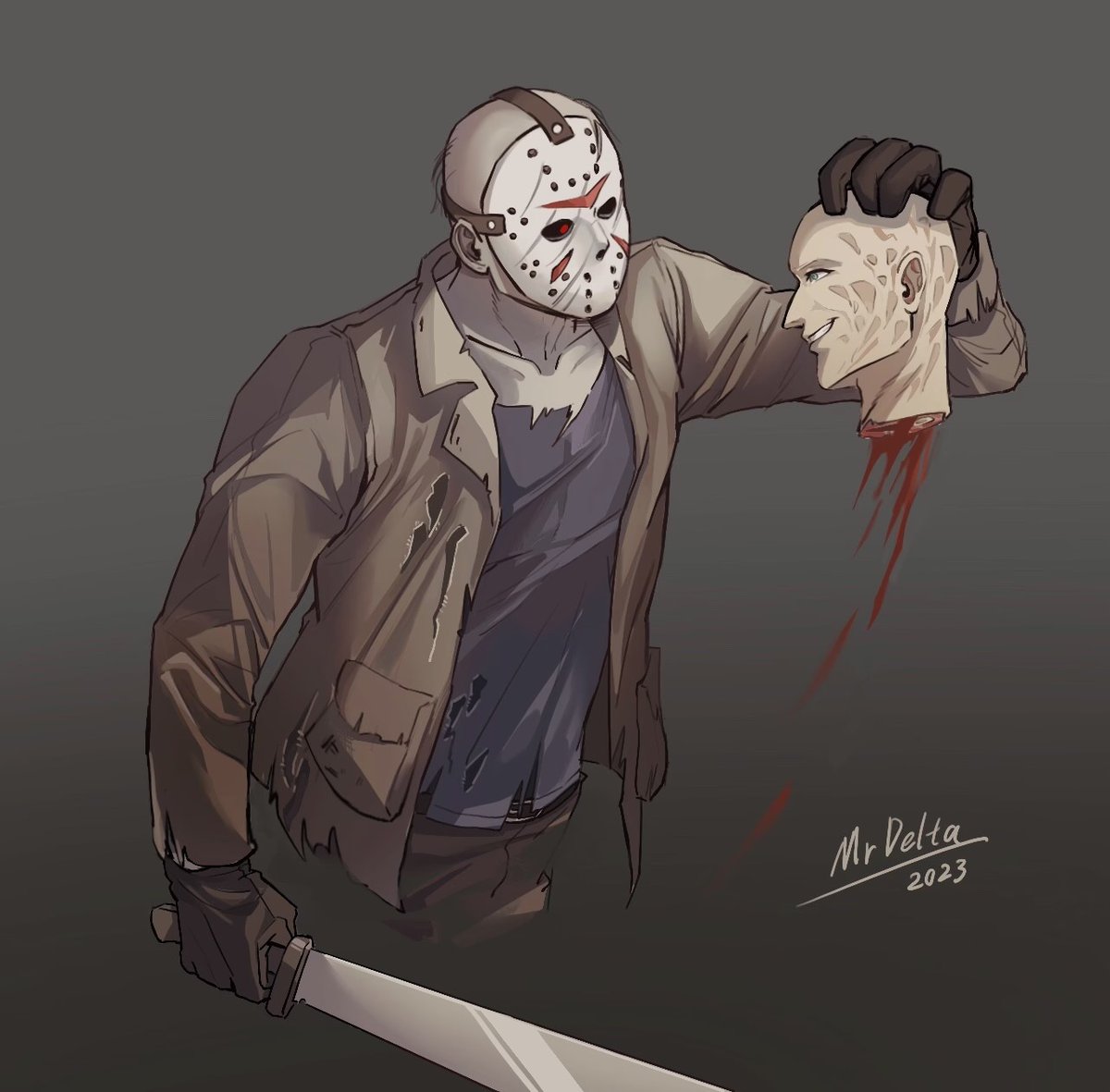 我造谣一点cp
#slashersfanart
#mybloodyvalentine
#freddyvsjason
#deadbydaylight