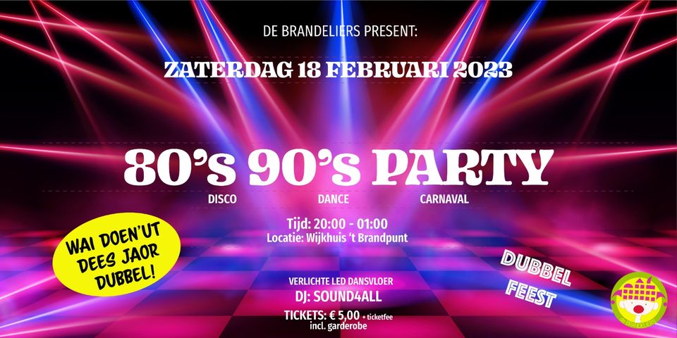DitisHelmond's tweet photo. 80’s en 90’s party in ’t Brandpunt Brandevoort

🎉We zullen 18-02-2023 vooral disco &amp; dance nummers horen uit de 80’s-90’s, maar af en toe ook een echte carnavalskraker. Oftewel DUBBEL feest!!

https://t.co/2rlr4xJnnZ

#Brandevoort #Helmonduitagenda @Agenda_Helmond #Helmond https://t.co/o3QhqGU0ob
