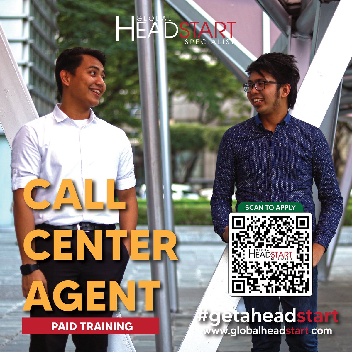 GlobalHeadstart's tweet photo. We're accepting High school Graduates, College Undergrad, Fresh graduates, career shifters with No Call Center Agent Experience. Apply now at  https://t.co/Qrfkmu16fd 😎

#GetAHeadStart https://t.co/jS363H5QtZ