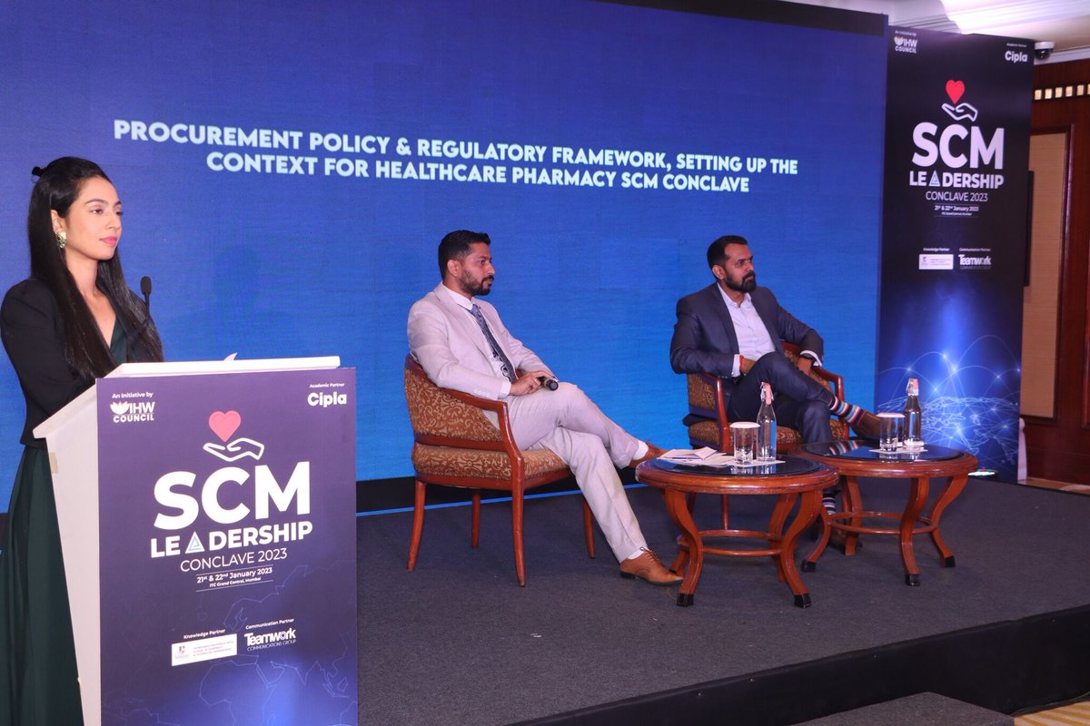 IHWCouncil's tweet image. #SCMConclave! 

Panel discussion topic - Procurement policy &amp;amp; regulatory framework, setting up the context for healthcare pharmacy

 #SCMLeadershipConclave