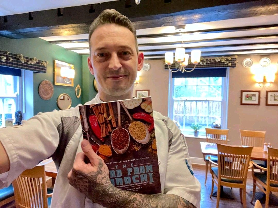 RoadKarachi's tweet photo. Excellent! The head chef at the Golden Lion in Southwick has his copy of the book! Who knows.. maybe a recipe or two from the book could be on your plate soon? And whilst you're at it, why not get our book? It's on our website and in Southsea Waterstones. A perfect gift! https://t.co/cClqK0L3Ns