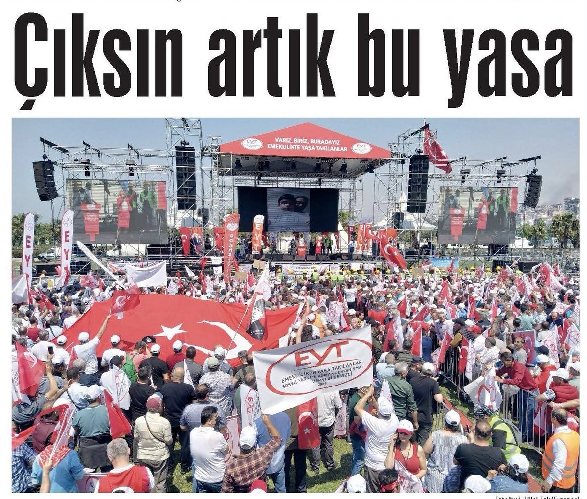 TAGIMIZ
👇👇
#EYTliYasayıBekliyor

23 yıl önce bir gecede Emeklilik hakkı ertelenen,
kazanılmış haklarının teslimi için gecesini gündüzüne katarak her alanda mücadele veren EYT'liler;

Yasa tasarısının bir an evvel Meclis'te görüşülüp, Resmi gazetede yayınlanmasını bekliyor.