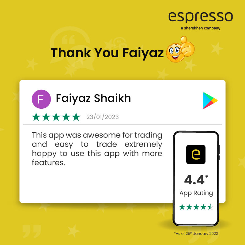 espressoinvest's tweet photo. #ThankYou Faiyaz🙏Reviews like this keep us going!

#PositiveReviews #HappyCustomer #Customer #AppReview #App #BingeApp #AppDownload #EspressoInvest #MyEspresso #Trading #Investing #StockMarket #StockMarketIndia #customerspeakss #Review #socialmediaexpert https://t.co/pTEGoQV2S2