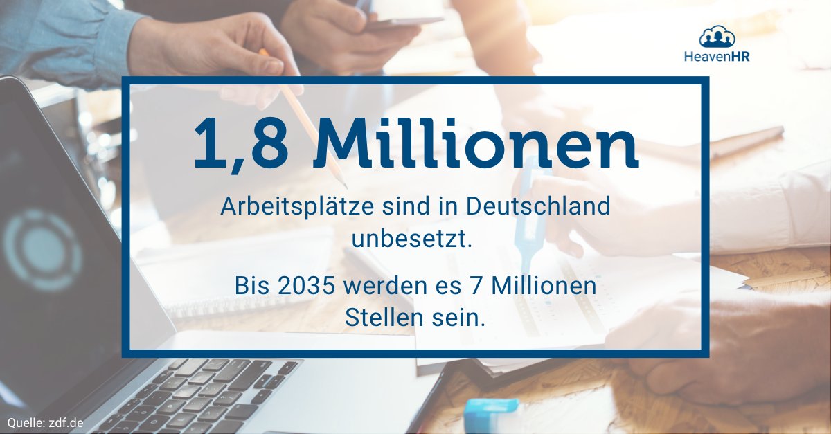 "Ebbe auf dem #Arbeitsmarkt" titelt das <a href="/ZDF/">ZDF</a>. 1,8 Millionen Arbeitsstellen sind in deutschen Betrieben unbesetzt. Wenn die Babyboomer-Generation ausscheidet, fehlen bis zum Jahr 2035 ganze 7 Millionen Arbeitskräfte. #hrnews