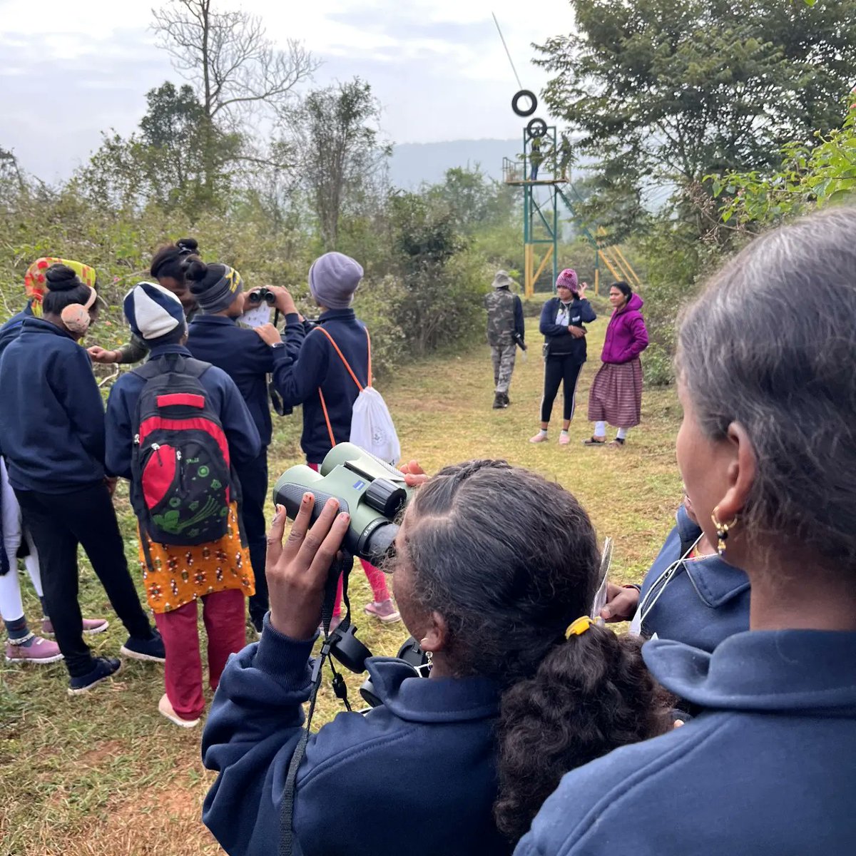 Day 2 of the #NatureEducation camp started at 7 a.m. for bird watching. Students learnt the difference in #birds to human settlements and forest and also about different bird sounds. 
 
#hclfoundation #hclharit #hcltech  #environmenteducation #coexistwithnature #naturecamp