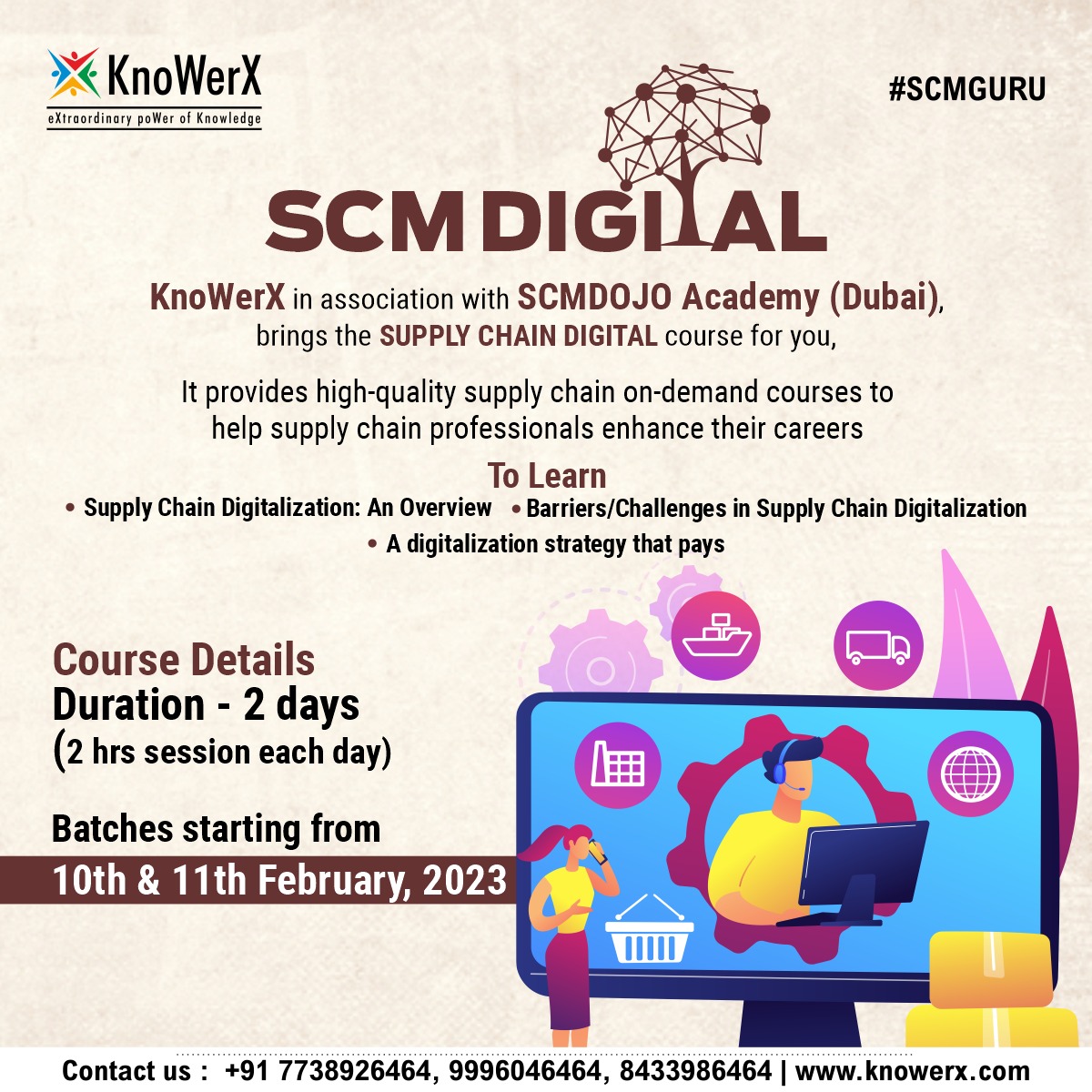 For any information related to the course contact us on 7738343464
#digitalscmcourse #knowerx #certification #scmguru #supplychaindigitalization #enrollnow #supplychain #supplychainmanagement #supplychaintraining #supplychainmanagementjobs #digitalsupplychain