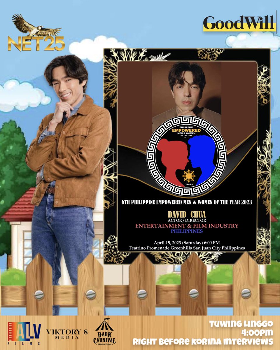 alvfilmsentert1's tweet image. Congratulations sa ating mga ka GoodWill David Chua, Devon Seron and Kat Galang nominees for the upcoming 6th Philippine Empowered Men and Women of the Year 2023. 🏆

Proud kami sa inyo mga ka-GoodWill! 🥳🎉🎉🎉

#GoodWillOnNet25