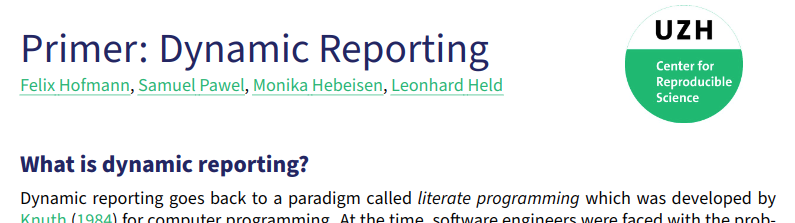CRS@UZH (@crsuzh) on Twitter photo We just uploaded our 1st #CRSPrimer on Dynamic Reporting. In the next weeks, we will publish more such primers on our new Zenodo Community zenodo.org/communities/cr…
They will officially be launched at the <a href="/UZH_ch/">Universität Zürich</a> #ReproducibilityDay. See you there!! We just uploaded our 1st #CRSPrimer on Dynamic Reporting. In the next weeks, we will publish more such primers on our new Zenodo Community zenodo.org/communities/cr…
They will officially be launched at the <a href="/UZH_ch/">Universität Zürich</a> #ReproducibilityDay. See you there!!