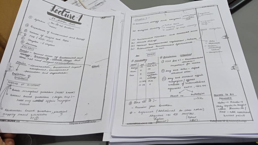 AshishGhadge6's tweet photo. ‘OGP Classroom Handwritten - E&amp;E notes’ available at Delhi xerox shops. 
These shall be helpful for aspirants writing 2023(Pre &amp; Mains).
Thank you @vinaygb sir for the opportunity.😊
@Insights_ias  , #UPSC https://t.co/W2UnJw0Zv3