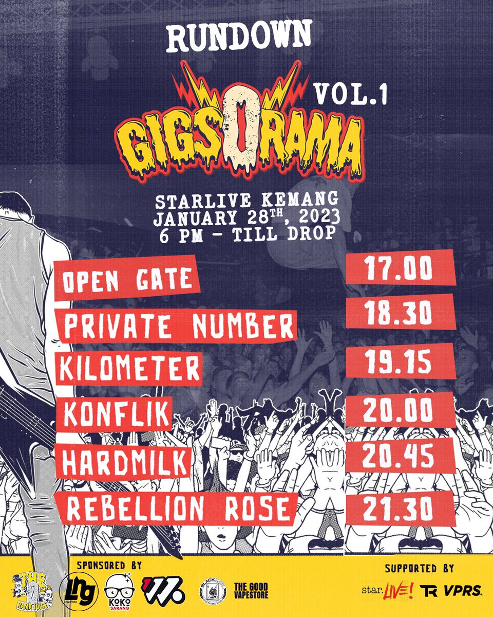 Band-band keren nih besok di starlive kemang buru dah tiket hanya dijual online bsk ga ada ots..