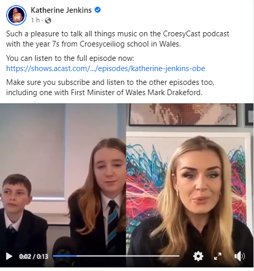 Honoured to have <a href="/KathJenkins/">Katherine Jenkins</a> as our latest guest on our latest school podcast, Croesy Cast. Thank you <a href="/KathJenkins/">Katherine Jenkins</a> for sharing on your social media.

shows.acast.com/croesycast/epi…