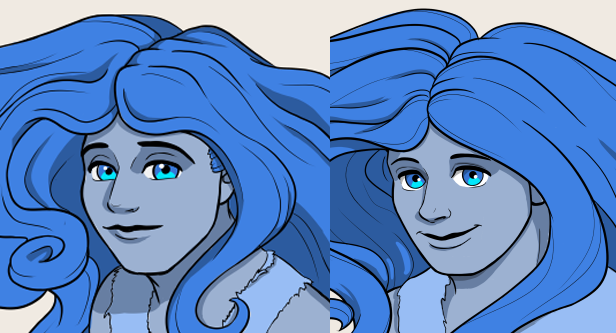 Portrait for one of our female protagonist's love interests - Drawn ~2 years apart. Making an indie game has definitely kept me drawing (and therefore slowly improving!)

#VeilofDust #DatingSim #visualnovel #indiegame #indiegamedeveloper #wlw
