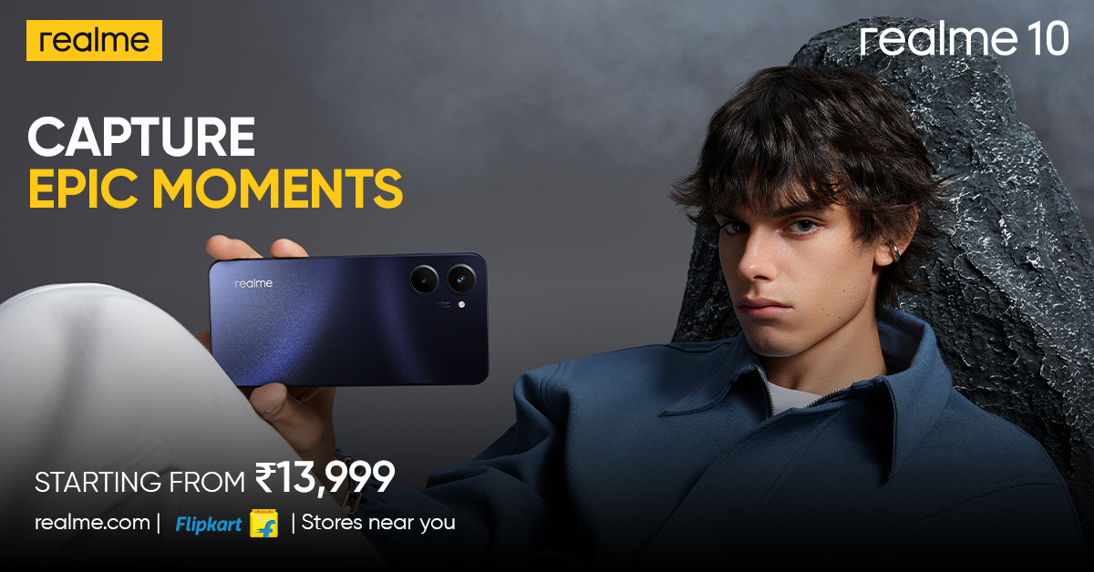 realmeIndia's tweet photo. Click the perfect shot and cherish memories of a lifetime with 50MP Color AI Camera of #realme10
Get it now: https://t.co/LQfENPqS0k
#EpicPerformanceNewVision https://t.co/SxfczJVMlY