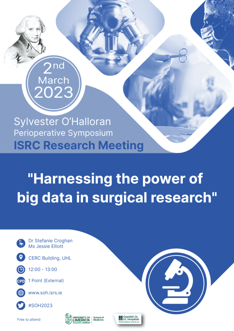 We are super excited to announce our session at Sylvester O'Halloran 2023 "Harnassing the Power of Big Data in Surgical Research" with invited talks from leaders in the field incl IPCOR and the Hip Fracture Database.📈#SOH2023 <a href="/ISTGofficial/">Irish Surgical Training Group</a> <a href="/ASiTofficial/">ASiT</a> soh.isrs.ie