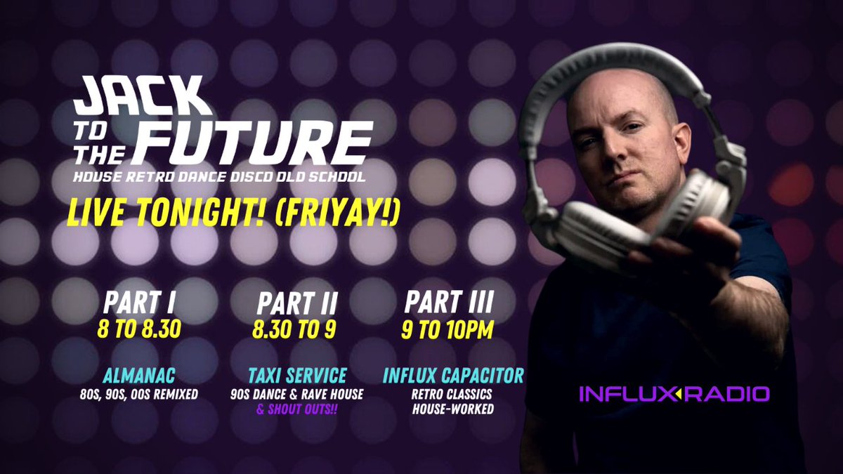 LIVE STREAM tonight from 8pm UK time #JacktotheFuture here on Twitter or catch it on twitch.tv/bankfootjack for HOTTEST TOTW  from <a href="/JonasBlue/">Jonas Blue</a> and EXCLUSIVE TRACK by <a href="/DJFunkerman/">Funkerman</a> plus MASHUP of the week involves Adele and Robert Miles. Live on <a href="/InfluxRadioUK/">INFLUX◂RADIO</a> #twitchdj #housemusic