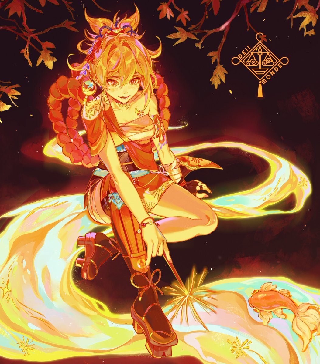deiimonde's tweet photo. Only the best for my girl 🎆 #原神 #genshinimpact #Yoimiya #宵宫 https://t.co/r7tBWILaAk