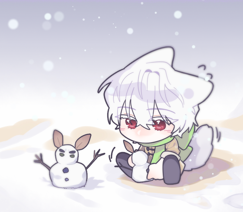 #저그인 현대눈여우au 번외로 눈밭에 아가여우데온이~~