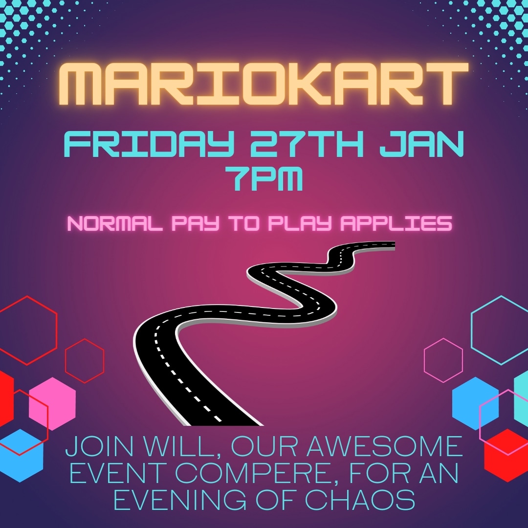 Who's ready to race down Rainbow Road and cause some havoc?!
MARIOKART is back at Nerdy tonight from 7pm.
No booking necessary.

#shrewsbury #Shropshire #gaming #gamecafe #MarioKart #social