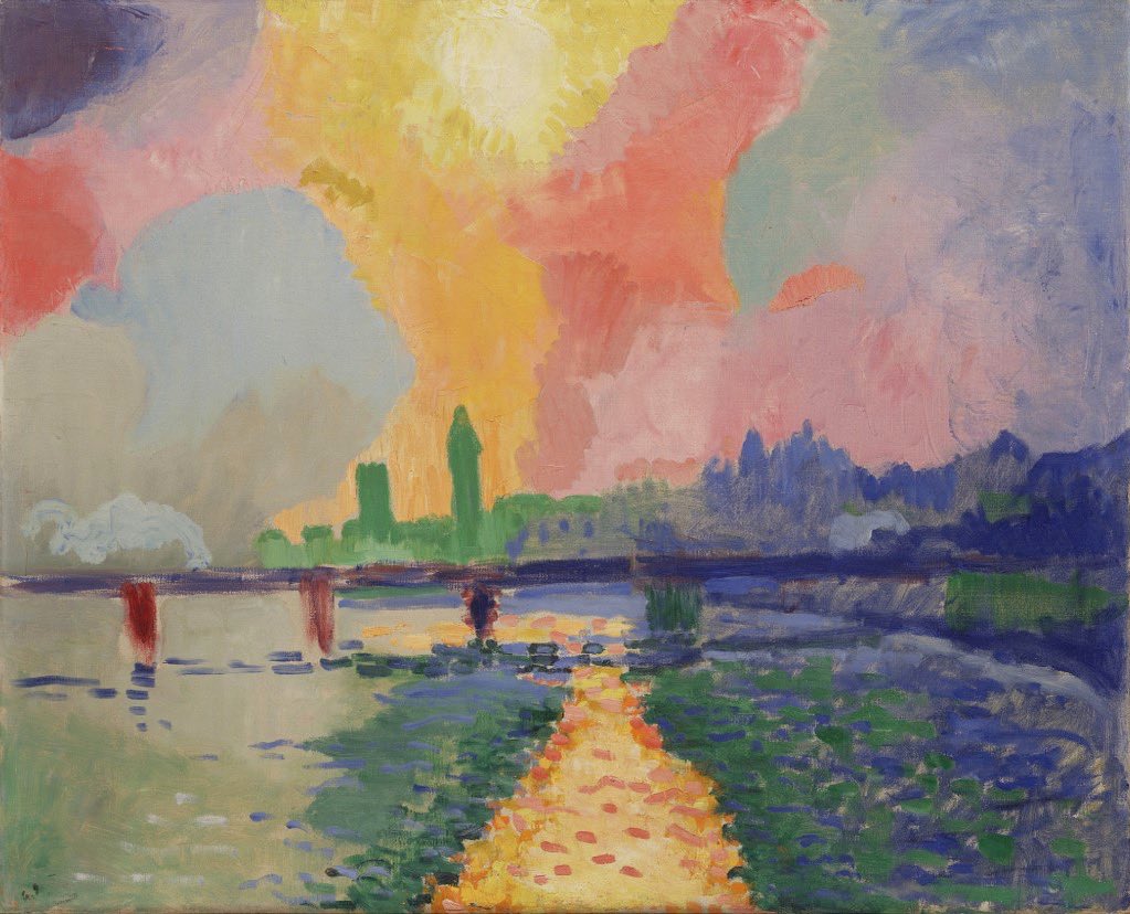 André Derain (French)
Charing Cross Bridge
London 1905-06
Oil on canvas,
81.7 x 100.7 cm
MoMA
#Postimpressionismo #Masterpiece #Museo #Landscape #Art #OilPainting #Painting #Pittura #Artist #HistoryOfArt #Artwork #Derain #FrenchArt