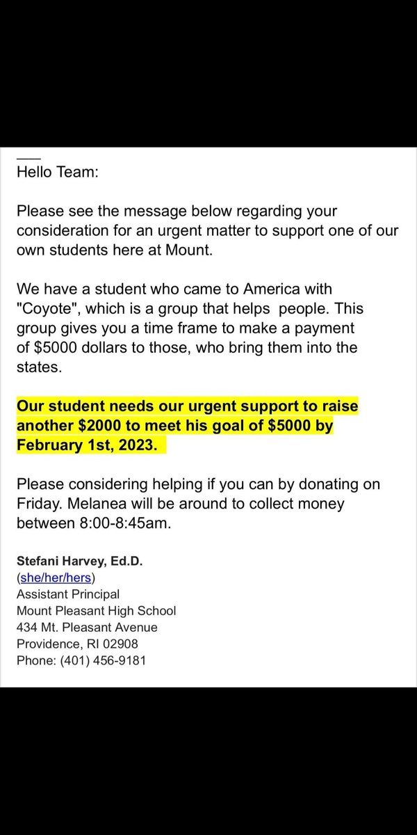 Read more about the article It looks like Mount Pleasant High School in Rhode Island is soliciting donations