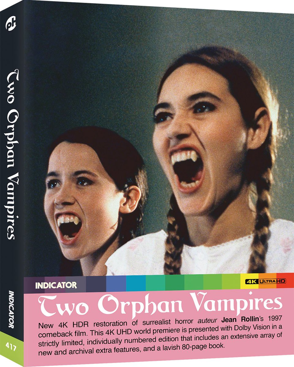 disc_connected's tweet photo. ***ANNOUNCEMENT***
Coming on April 24th/25th in the UK/US/CA on #4K from @indicatorseries: #TwoOrphanVampires (1997)!
By day, blind orphans Henriette and Louise seem to be the picture of innocence. But when darkness falls, their sight returns, and https://t.co/FMCfYYaKTC
