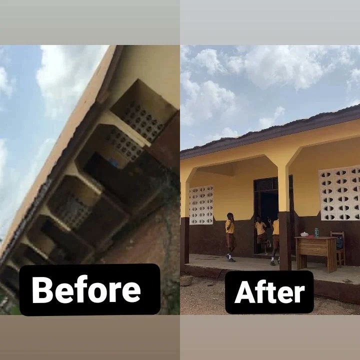 tonyfuah's tweet photo. The #OsagyefoScholarship project by @Reddylive_FDN kicked off at Oppongkrom M/A in the Eastern region. Proud of the team for painting school, providing uniforms, learning materials etc.

Special thanks to Ghana's best teacher @Bella1Roma for hosting us. We need more like you👏🏾🍃 https://t.co/qNuSet538O