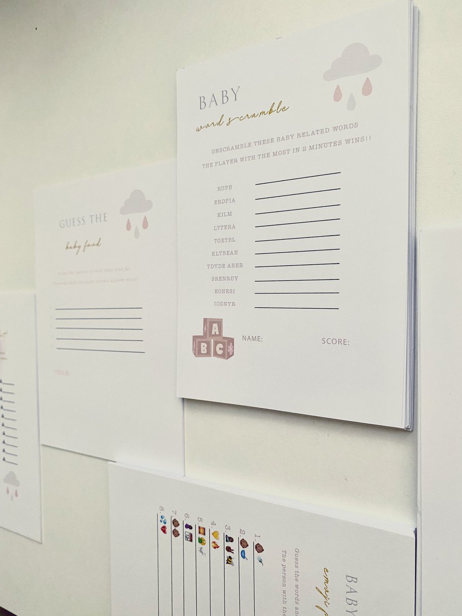 estoladeevents's tweet photo. Check out this full suite baby shower games that we designed and printed✨✨ https://t.co/V57pexcnAB