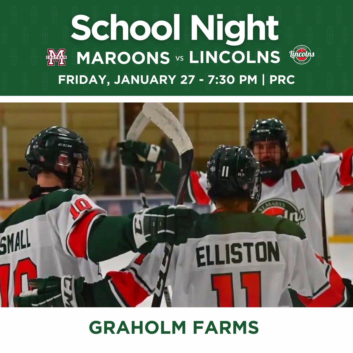 GAME DAY - Lincs host the Chatham Maroons, presented by Graholm Farms! Don’t miss the national anthem sung by <a href="/LittleFallsPS/">Little Falls PS</a> #LiteracyWeek #GoLincsGo