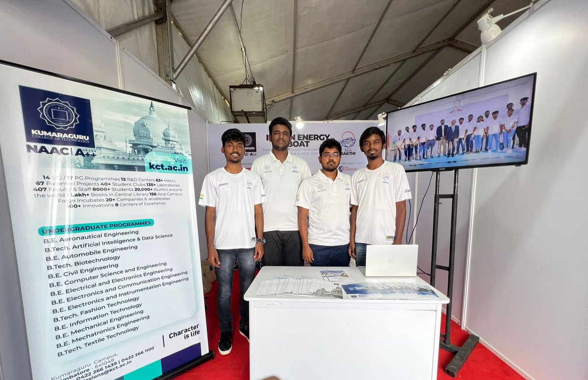 TeamSeaSakthi's tweet photo. #Yali by Team Sea Sakthi has been featured at India Boat & Marine Show 2023 happening in #Cochin Marine Drive.
#Energyboat #energyboatchallenge #indianteam https://t.co/zI8wWCXlO8