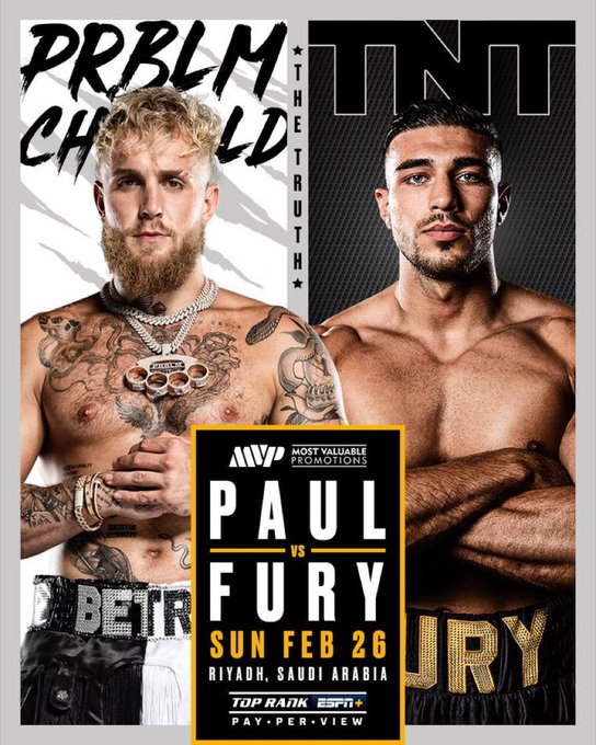 RT @betr: Jake Paul vs Tommy Fury. Official. The Truth will be revealed 🔥 

See y’all February 26th 😎 https://t.co/BRi4svE04V