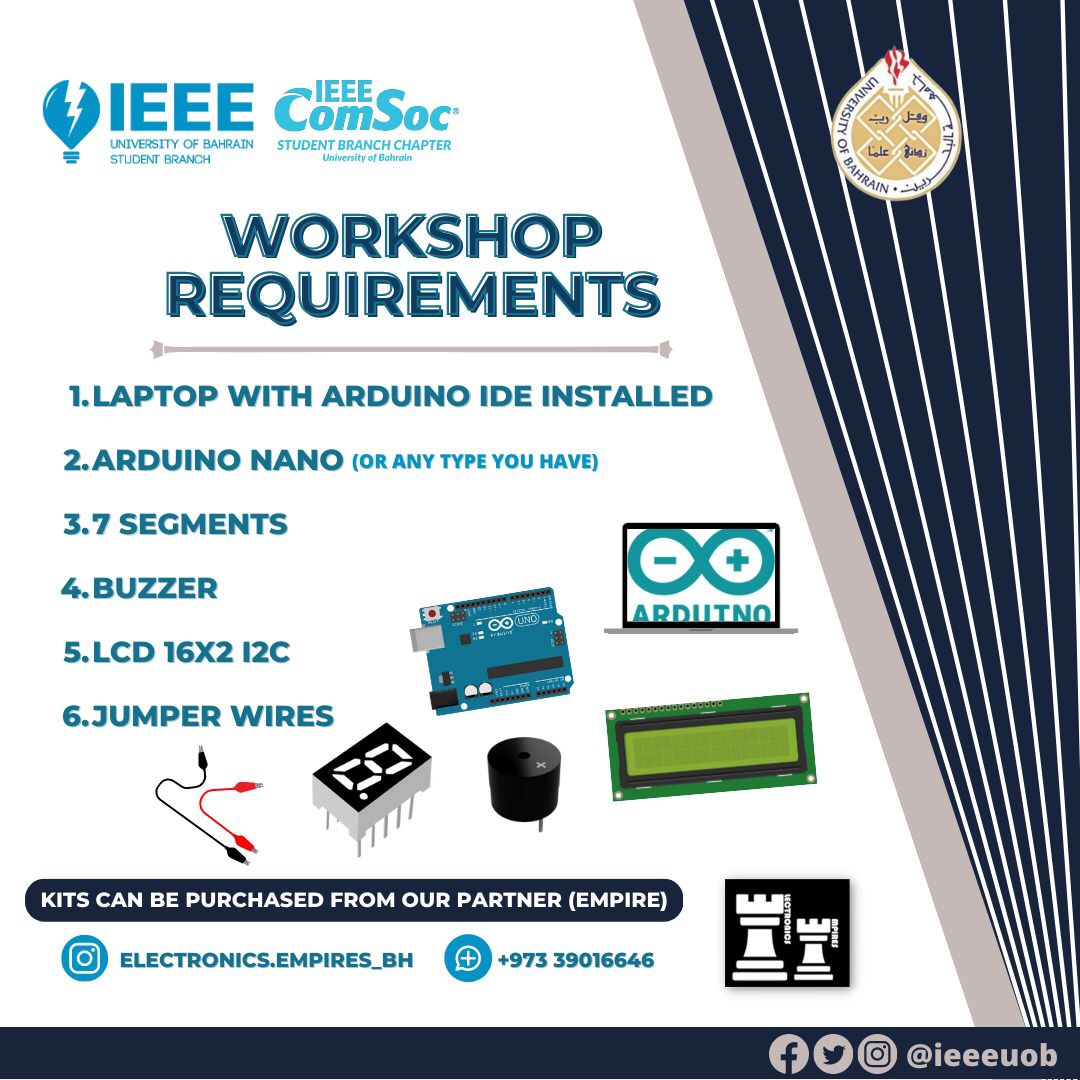 With the evolution of technology, microcontrollers are getting critical everyday because they are the heart of modern day technology 🖥️📱💻!

Join us in our workshop on Arduino to learn the basics of microcontrollers 😍!

🔴 Register now!
shorturl.at/MNX57