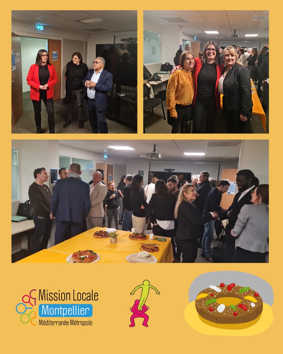 Un moment de convivialité et d'échange autour d'1 galette des👑 avec les parrains du dispositif du #parrainage de la <a href="/Mlj3M/">MLJ3M</a> .
Rappelons qu'en 2022, 289 #jeunes ont été accompagnés par 130 professionnels bénévoles actifs ou retraités !
#insertion #accompagnement #jeunes #autonomie