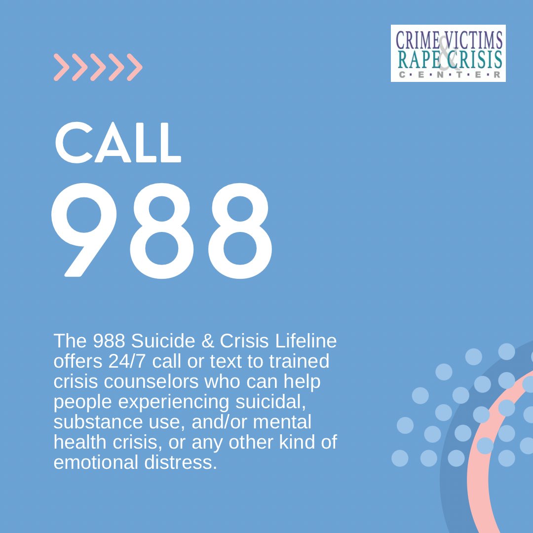 Respect2Connect's tweet photo. If you or someone you know is experiencing a mental health crisis or emotional distress, please call 988 to be connected with anonymous crisis counselors. CVRCC is committed to providing trauma-informed care and support to our Memphis and Shelby County communities. https://t.co/TIjAViRkgc