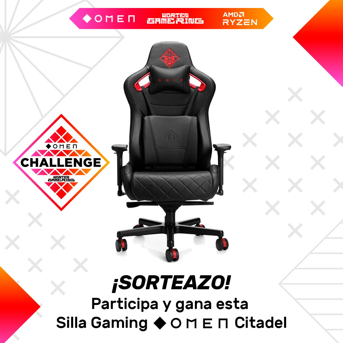 WortenES's tweet image. [SORTEO] Llega la gran final de @WortenGameRing_ (1 de febrero) y para celebrarlo sorteamos esta silla Gaming @OMENbyHP_es. ¡Qué pasada! Lucha por ella:

1. Sigue a @WortenES y @Myreeth 
2. Menciona a un amigo + HT #WortenGamenRing
3. RT