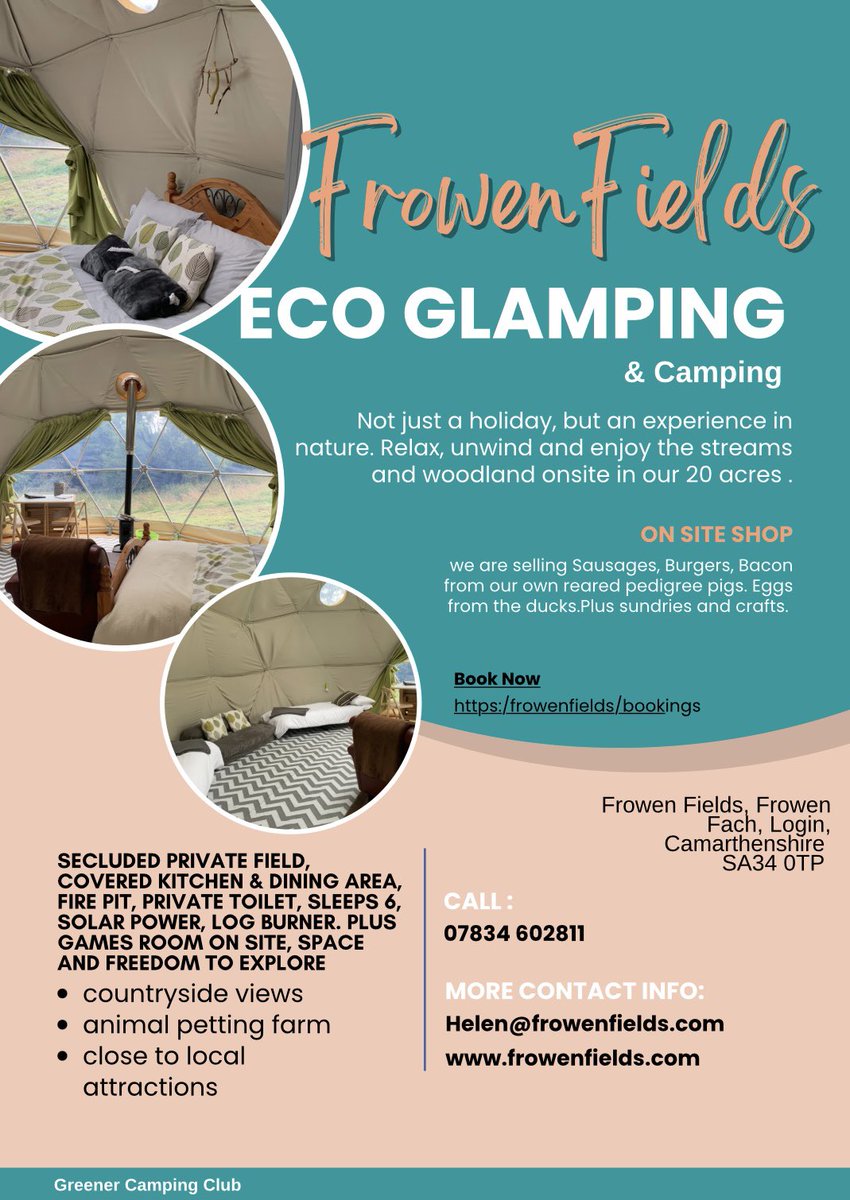Frowenfields's tweet photo. Need something to look forward to?
Book a #breakaway in #nature #replenish yourself and #relax in the #countryside #unwind on #holidays with us in #wales @Frowenfields https://frowenfields/booking #booknow https://t.co/WMNvg3BwgS