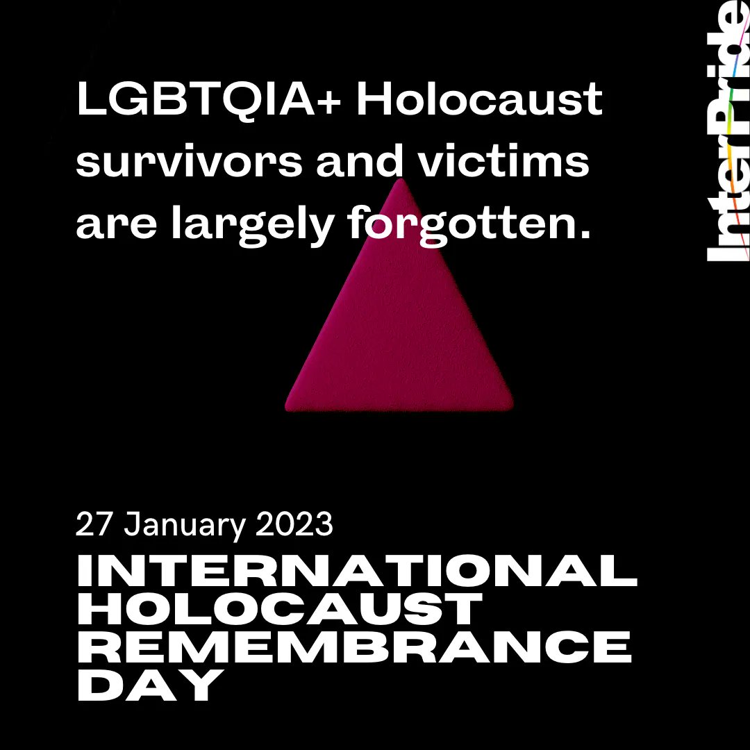 InterPride's tweet photo. During the Holocaust, the Nazis killed six million Jews and another five million people to exterminate whole populations across Europe and beyond. Also, people thought to be gay were targeted by the regime. https://t.co/isGRsY1CWr