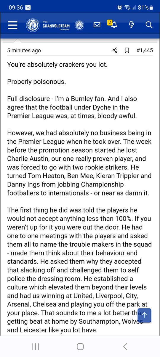 grandoldteam's tweet photo. Another Burnley fan sharing their view of Sean Dyche to @Everton in our forum 👇 https://t.co/kfH9I6UC9v