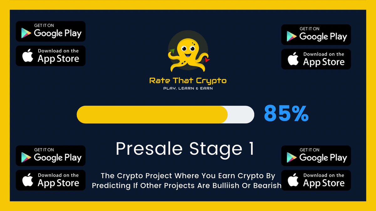 RateThatCrypto's tweet photo. $10 Giveaway 💰RT, Like &amp; Join Discord 
Stage 1 of the #ratethatcrypto Presale is 85% Complete. 
Don’t Miss Out On The #Crypto Project Where You Earn Crypto For Free
Buy Presale Below 👇 

https://t.co/NIvz1zFN0s https://t.co/rRI66MzywQ