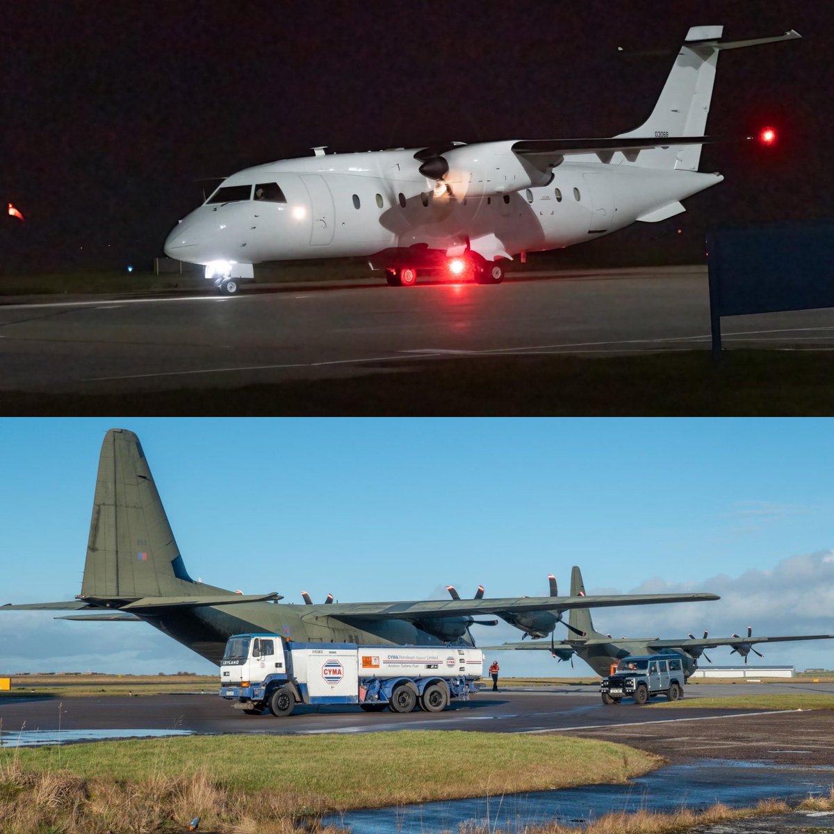 A few military aircraft at Wick yesterday. <a href="/WICAirport/">Wick John O'Groats Airport</a> <a href="/RAFBrizeNorton/">RAF Brize Norton</a>