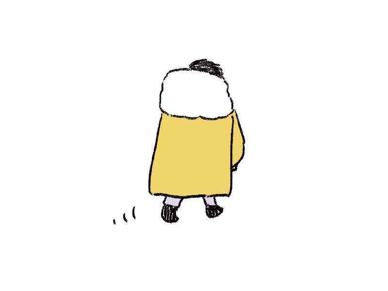 「今日見かけた子、コートが大きすぎて歩くビールジョッキみたいになってた 」|ふっかのイラスト