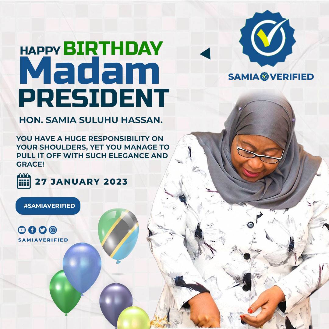 HabariZanzibar's tweet photo. 🔵
📍🇹🇿
🗣️ 🎉HAPPY BIRTHDAY MADAM PRESIDENT" 🎉
Many happy returns of the day to a
visionary leader!
💪. 
MUNGU AENDELEE KUKULINDA. 🙏.

#SAMIAVERIFIED✅
#SHEISTHEREALDEAL https://t.co/78Du8g5grm
